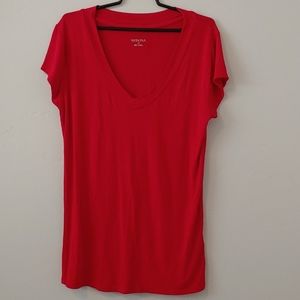 SUPER SOFT & STRETCHY RED TEE SIZE LG